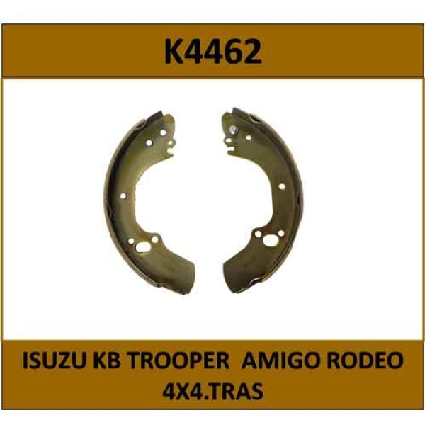 BANDAS DE FRENOS (ZAPATAS) TRASERAS ISUZU KB 98- AMIGO RODEO 4X4 99- (=T4462) - K4462 BANDAS DE FRENOS (ZAPATAS) TRASERAS ISUZU KB 98- AMIGO RODEO 4X4 99- (=T4462) - K4462