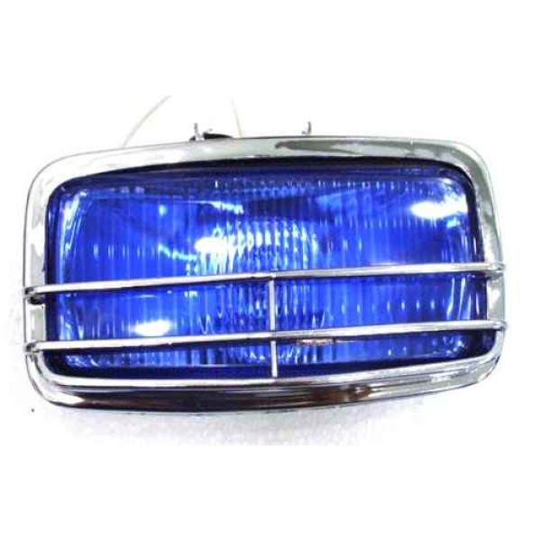 FARO RECTANGULAR 6 1/4 BASE Y PARRILLA CHROMADA/AZUL - F1R-065A-CHRO-BLUE