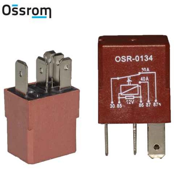 RELAY MINI AUXILIAR 12V 30/20A 5 PINES COLOR MARRON FIAT, CHEVROLET, RENAULT, PEUGEOT, CITROEN, JAC (PRECIO X UND) - 8Z095253