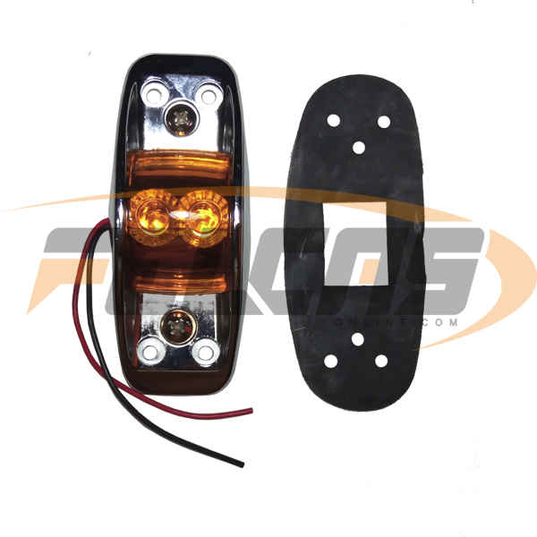 FARO ESQUINERO CROMADO AMBAR 2 LED - F1R-101-LED-AMBAR